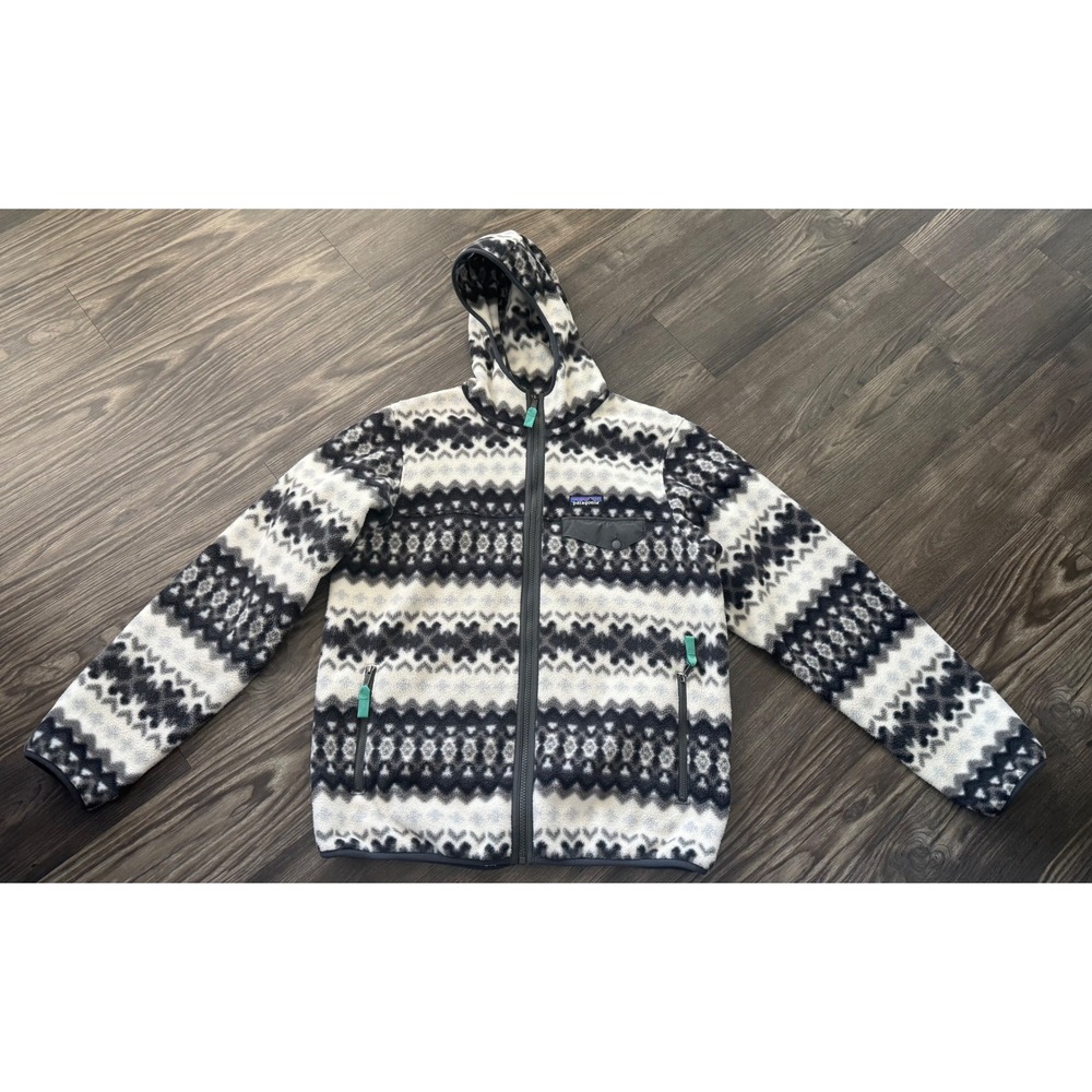 Patagonia Synchilla Full Zip Fleece Jacket Coat Fair Isle Geometric size large